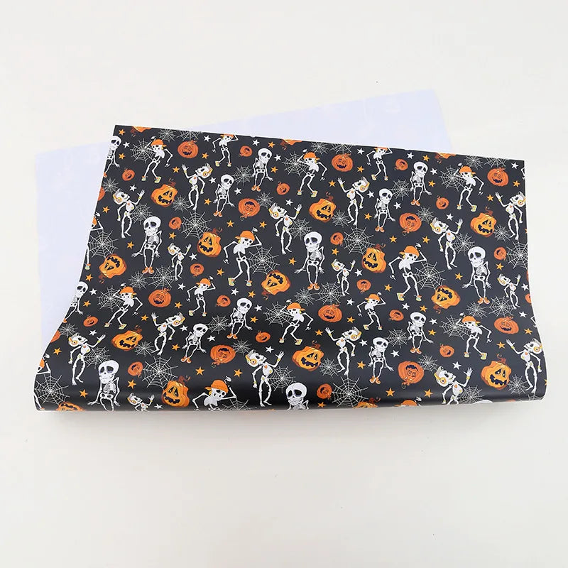 Halloween & Day of the Dead, Wrapping Paper - Cartoon Pumpkin Ghost Bat Pattern, Gift Box Packaging with Coated Art Paper Trick or Treat Party Decoration