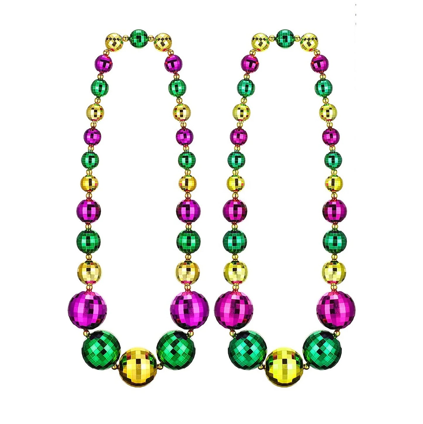 Carnaval Carnival Celebration Bead Necklace Various Metallic Bead Necklace 46 Inch Giant Ball Bead Necklace