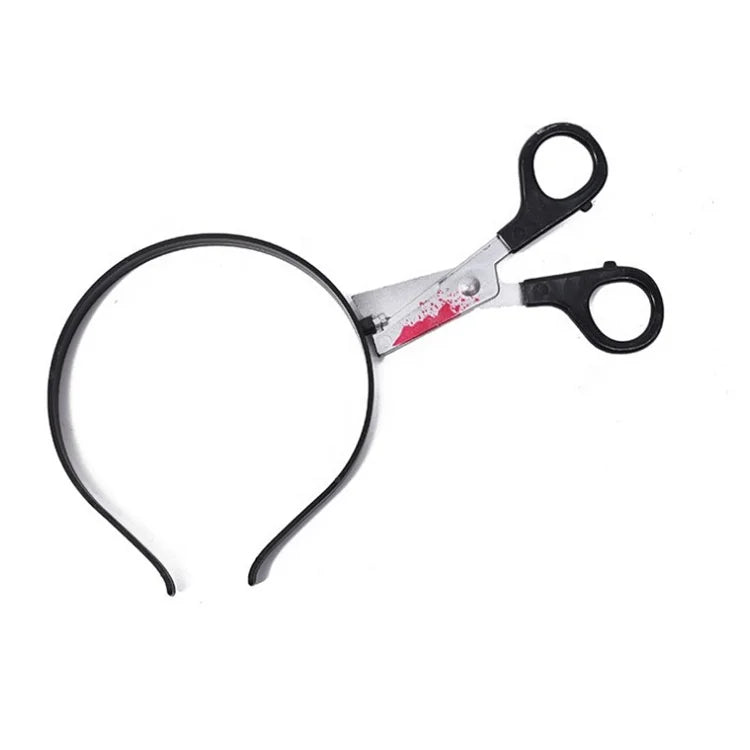 Halloween & Day of the Dead Children's Headbands Scissors Axe Cutters Through the Head Bloody Headbands Halloween Costumes Horror Weapons Headbands