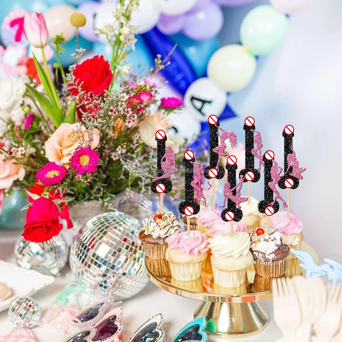 Bachelorette Party 1 Pole Dance Girl Cupcake Ingredients Flash Bachelorette Party Cupcake Pick Pole Dance Cupcake Decorations