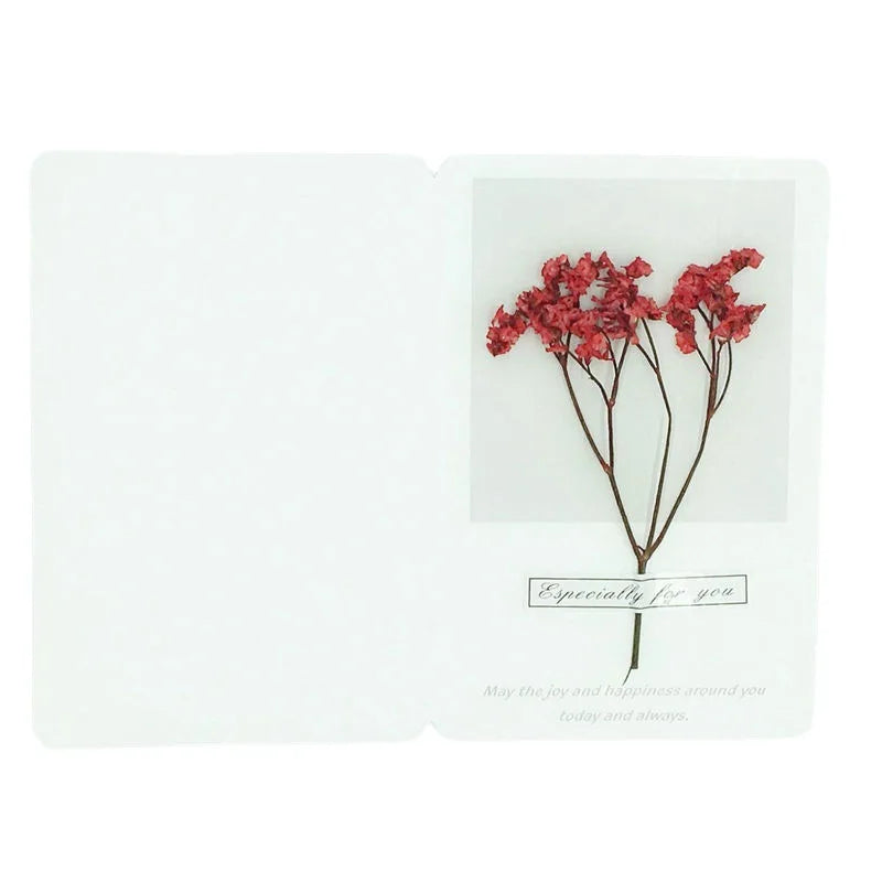 Wooden crafts, newly arrived dried flowers, wedding birthday, teachers' day, thanksgiving, mother's day greeting card, blessing, real flower card