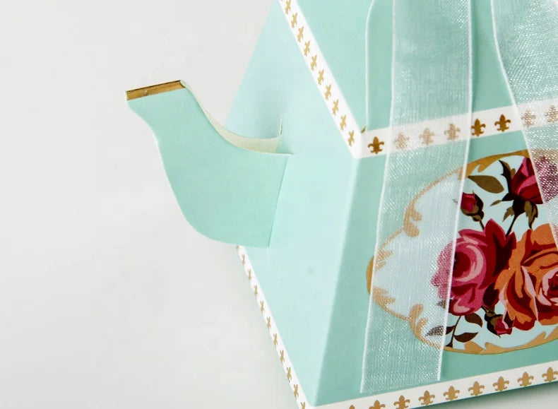Birthday Party 2 Hot Sale Custom Teapot 6 Piece Set Folding Box Paper Bag Wedding Baby Shower New Year Candy Gift Box Party Decoration