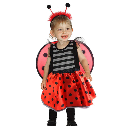 Halloween & Day of the Dead Girl Princess Dress Up Luggage Season Deals Ladybug Fairy Costume Suitable for Little Girls Toddlers Ages 3-7