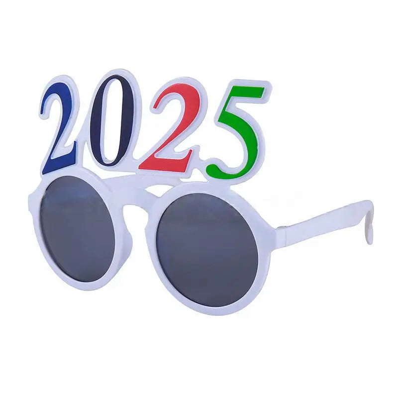 New Year's Eve, New Year's decoration, New Year's glasses electroplating flash new digital shiny glasses funny, the delivery will automatically adjust the latest number of years