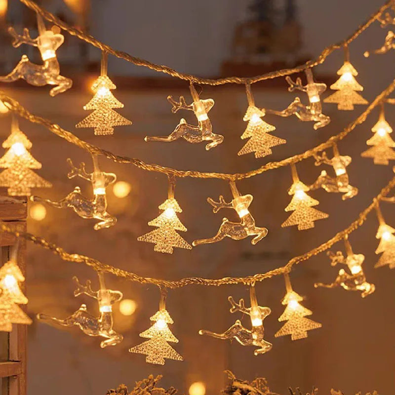 Christmas Snow Elk Christmas Tree Light String Holiday Decoration USB Disk Charging Light Emitting Diode Light
