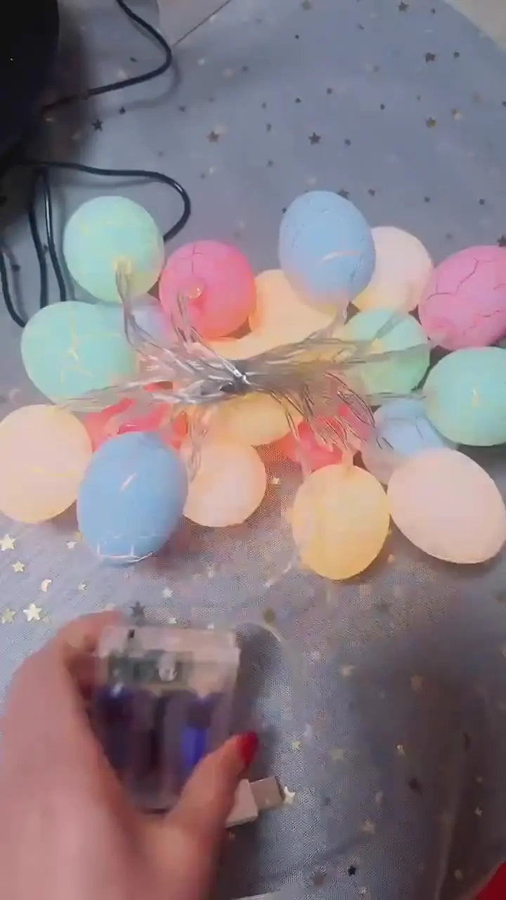 Easter and Thanksgiving 3 Cracked Eggshell Easter Festival Fairy Light with Shell Egg Easter Party Decoration Easter Egg String Lights