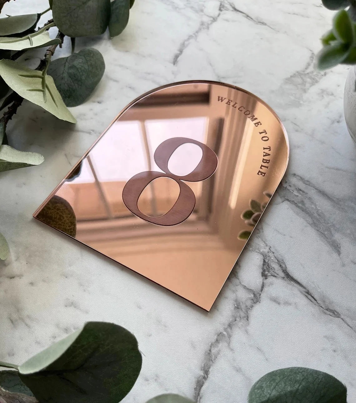 1 Wedding party rose gold wedding table number simple table number personalized metal custom table number