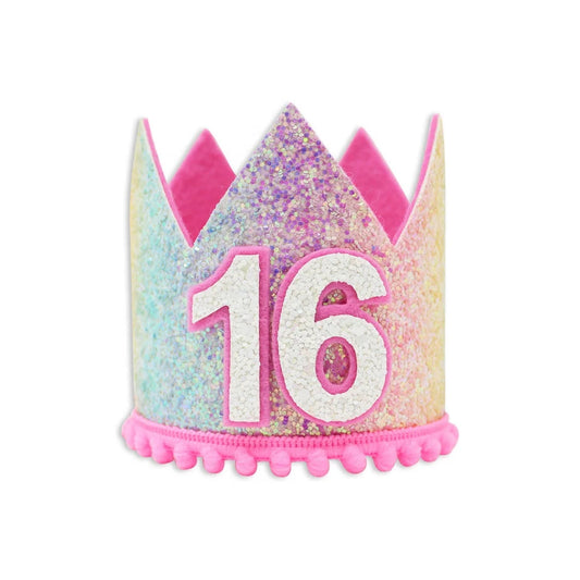 Birthday Party 2 Rainbow Baby Girl 1st Birthday Hat Headgear Headband Shiny Gold Flower Style Crown Birthday Party Crown Headband Hat