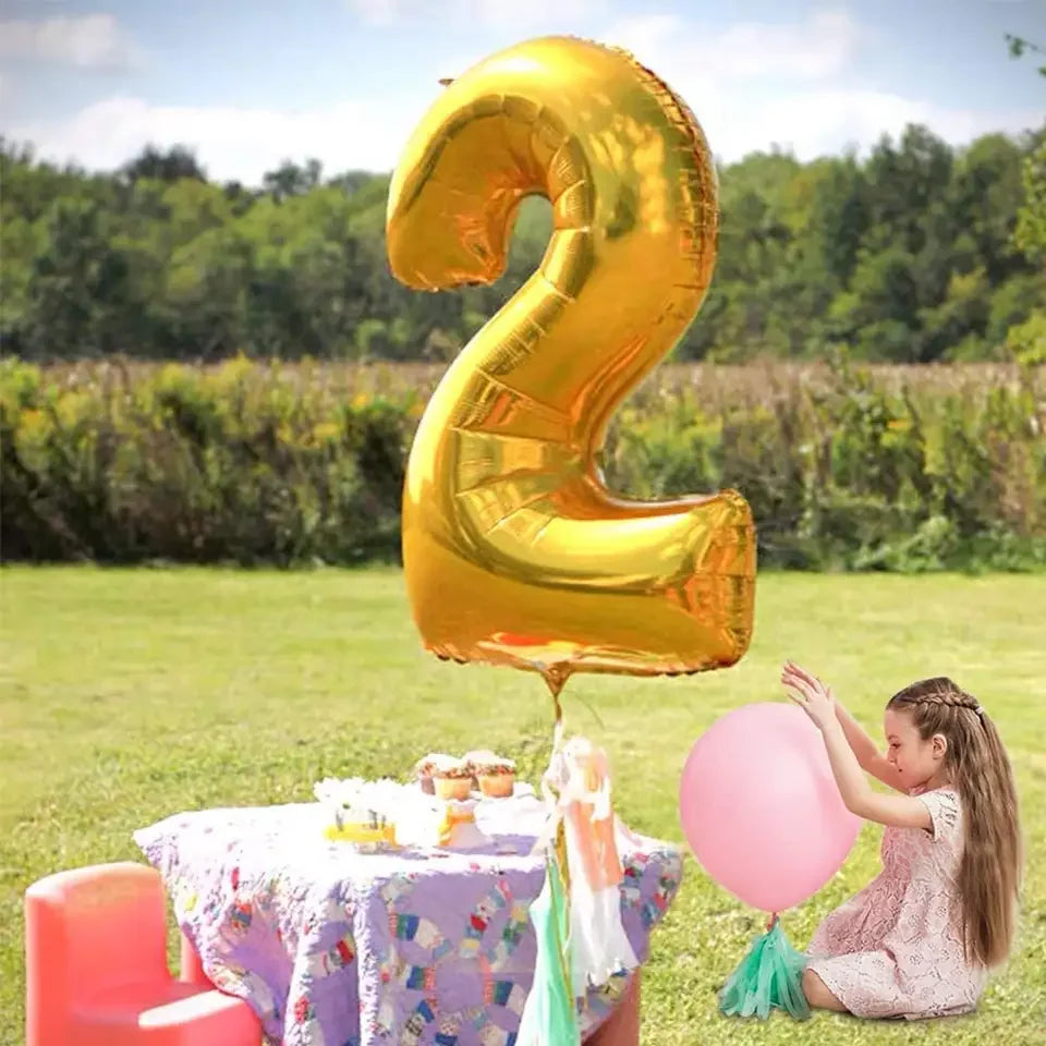 Birthday Party 2 foil globos foil alphabet large number balloons 0-9 digital helium balloons birthday party decorations