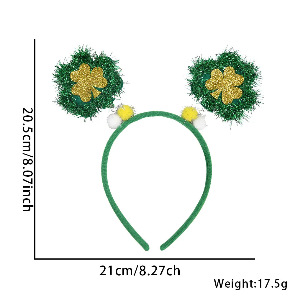 Easter and Thanksgiving 3 Irish Sequins St Patrick's Day Horseshoe Headband Carnival Headband Adult St Patrick's Day Cuckold Clover Headband
