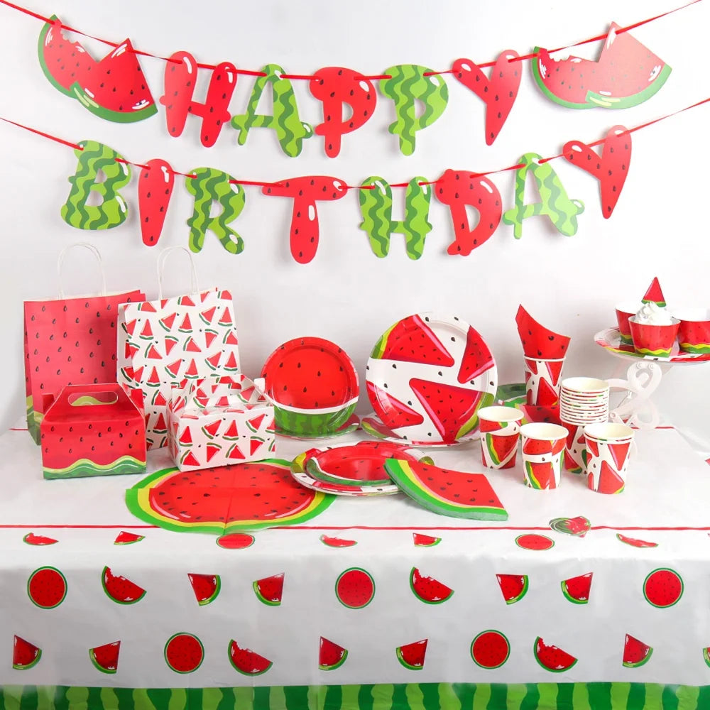 Birthday Party 2 Summer Fruit Themed Watermelon Party Decoration Melon Paper Plate Children's Birthday Party Supplies