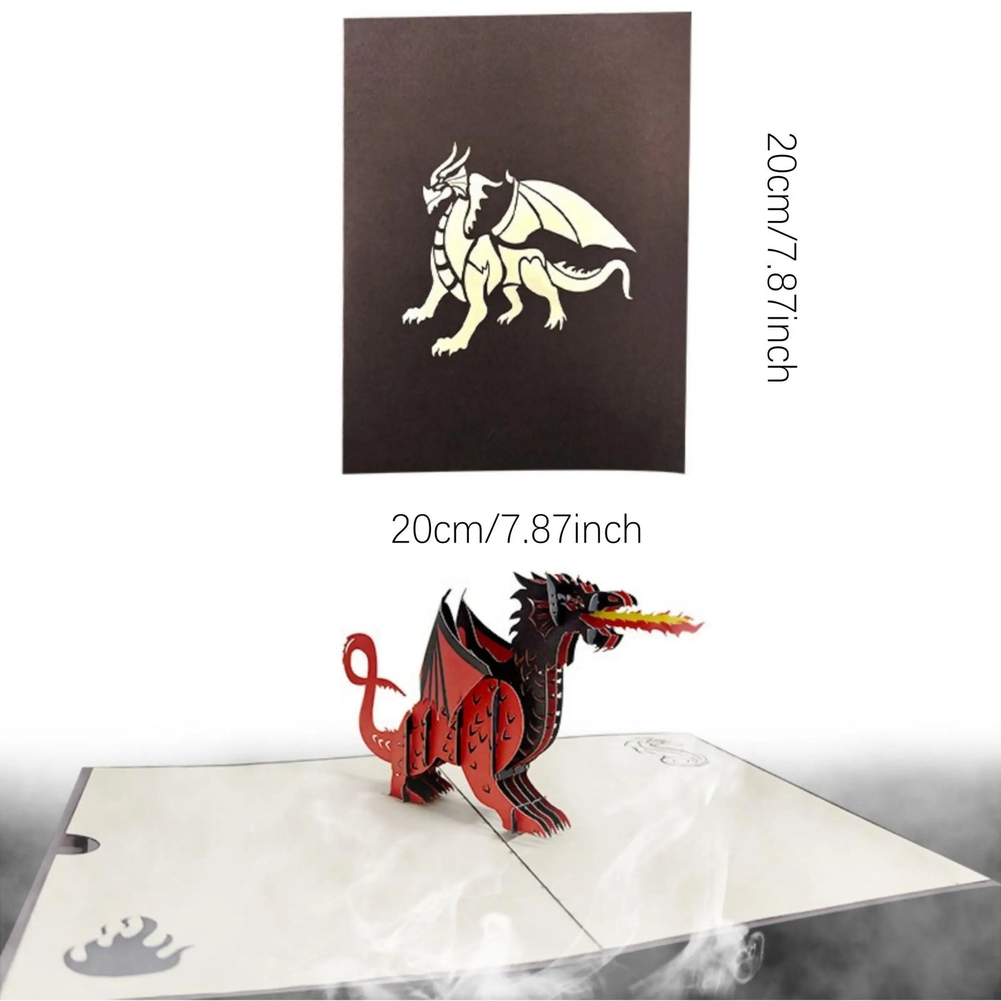 Birthday Party Creative 3D Dragon Paper Sculpture Card Laser Cut Pop-Up Birthday Card