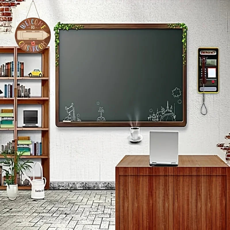 Wooden Crafts, Welcome to Classroom Decoration Wooden Round Signs Door Decoration Wall Art Interior Coffee Bar Restaurant Home Decoration