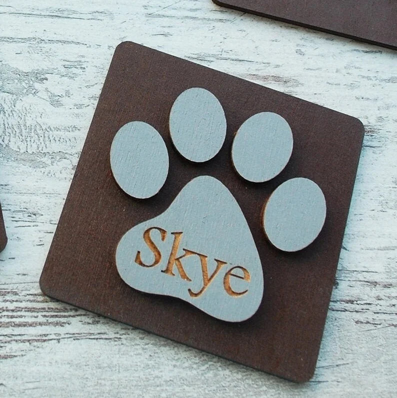 Pet Festival, Personalized Paw Prints Scrabble Paw Prints Logo Dog Gifts Claw Wood Jewelry