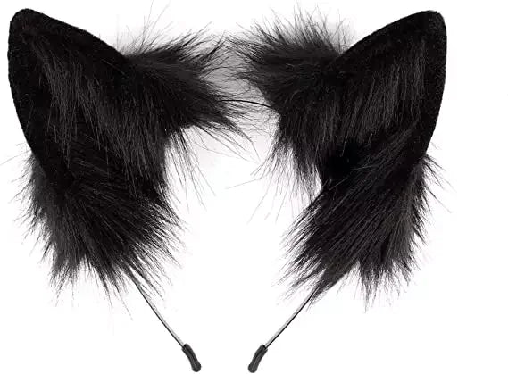 Halloween & Day of the Dead Party Costume Accessories Fox Tail and Clip Ears Halloween Masquerade Black Headband and Tail Decoration