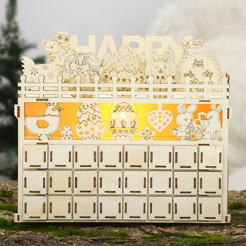 Halloween & Day of the Dead DIY Creative Assembly Wooden Calendar Ramadan Christmas Easter Halloween 24 Countdown Desktop Ornaments Calendar Gift Box