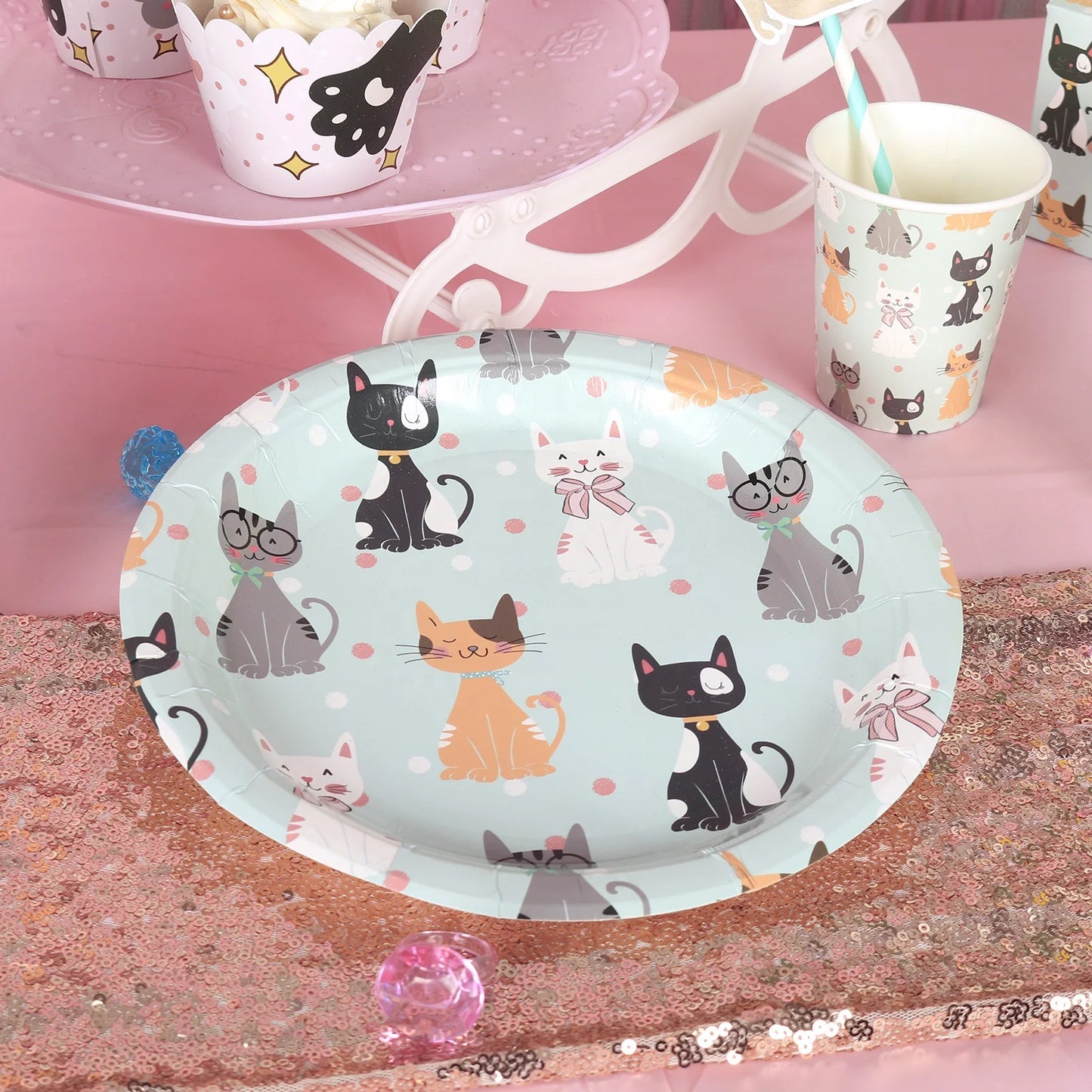 Birthday Party 2 Cat Theme Party Decoration Set Napkin Birthday Party Decoration Cat Birthday Party Supplies