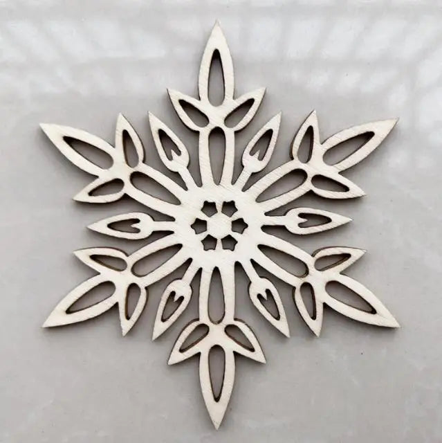 5 cm10pcs custom color creative pendant Christmas party gift children's toys Christmas plywood snowflake jewelry