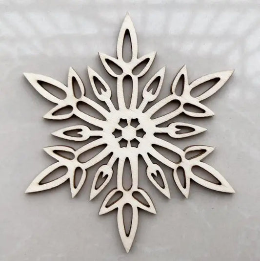 5 cm10pcs custom color creative pendant Christmas party gift children's toys Christmas plywood snowflake jewelry 