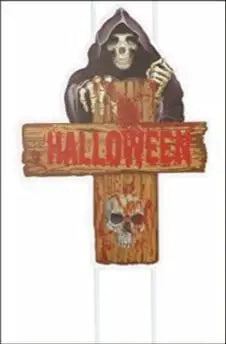 Halloween & Death Day Road Signs Custom Outdoor Decorations Bloody Horror Rippled Yard Signs Ghost Warning Pile Halloween Decorations