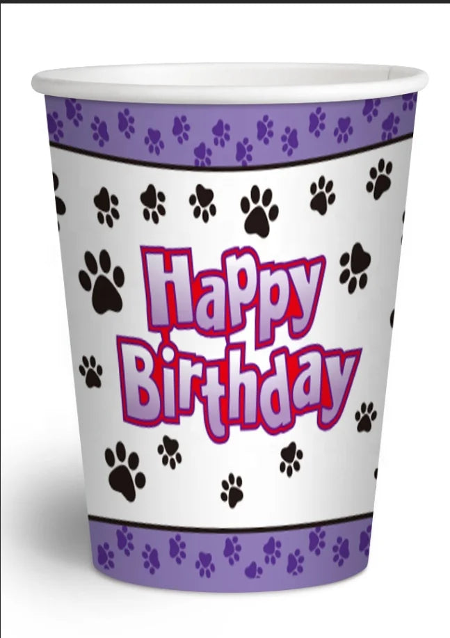 Birthday Party 2 Pet Birthday Theme Party Decoration Dog Paw Tableware Paper Plate Cup Napkin Banner Set Party Supplies Severs 10 Guests