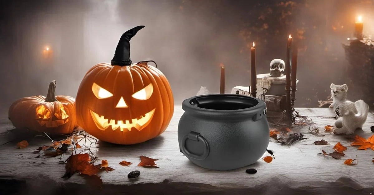 Halloween & Death Day 14cm Halloween Party Supplies Black Plastic Cauldrons Kettles Halloween Large Plastic Witch Cauldrons