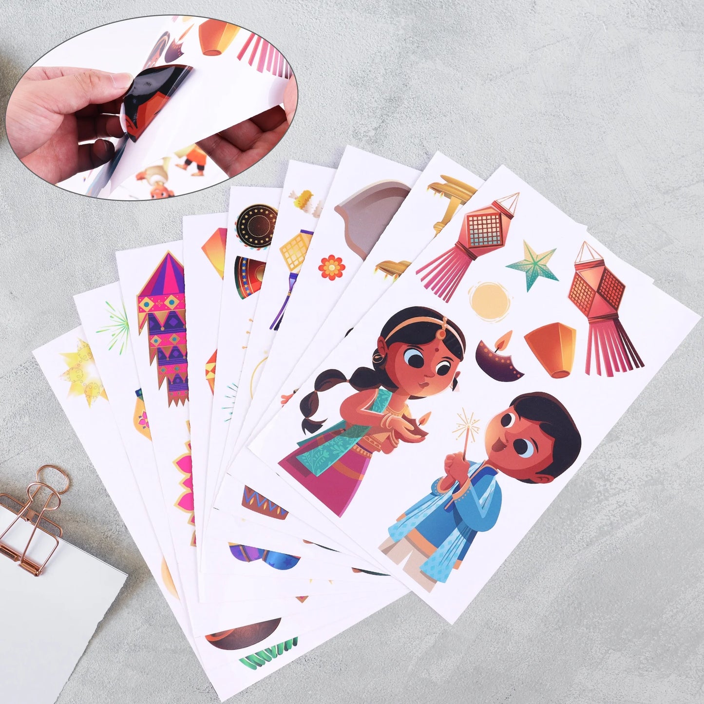 Halloween & Day of the Dead 9 Diwali Window Stickers Diwali Stickers Removable Diwali Window Stickers Plastic Window Stickers Decoration