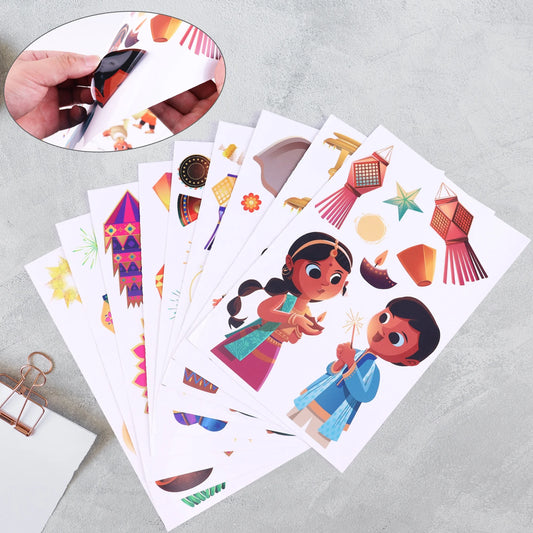 Halloween & Day of the Dead 9 Diwali Window Stickers Diwali Stickers Removable Diwali Window Stickers Plastic Window Stickers Decoration