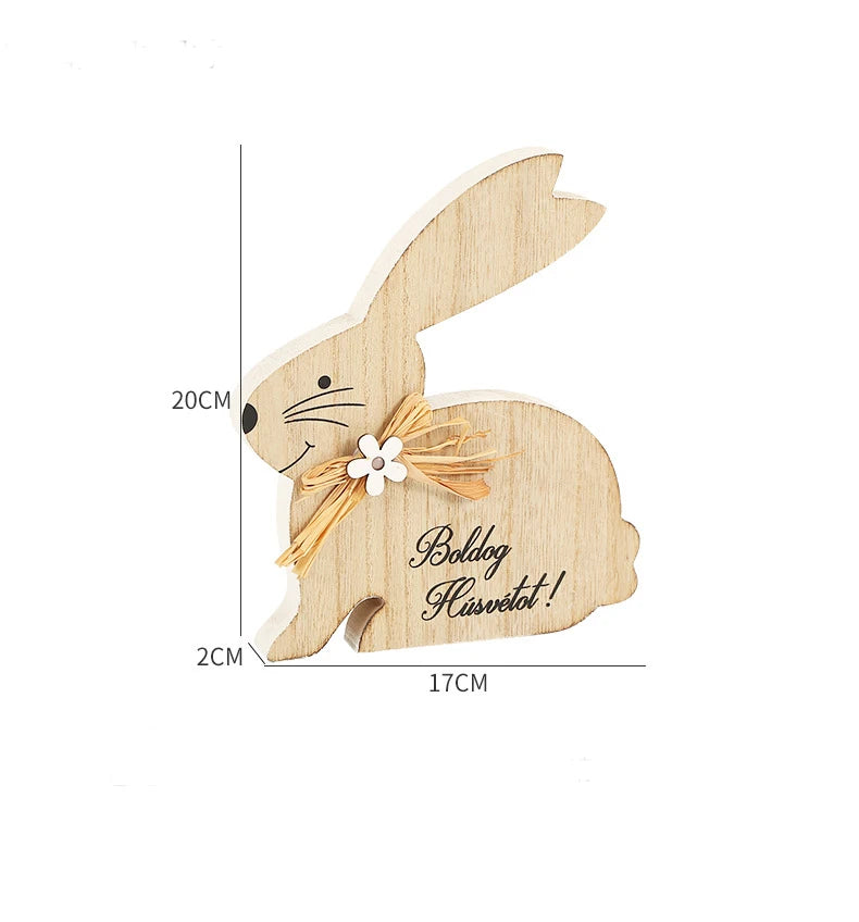 Páscoa e Ação de Graças 3 Mais Vendidos Decoração de Páscoa Coelho de Madeira Enfeite de Páscoa para Casa Sinalização de Mesa Interna 