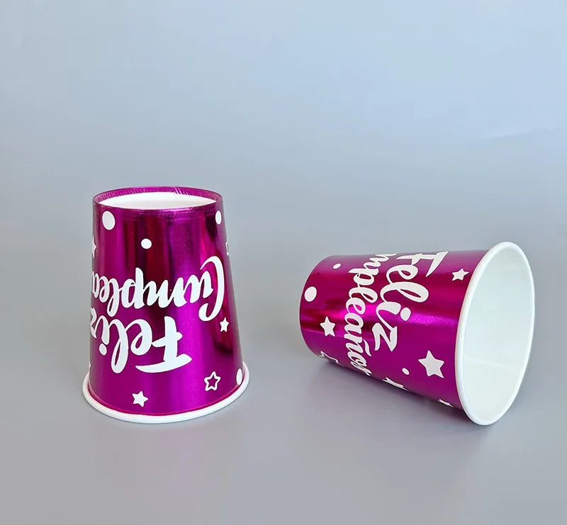 Birthday Party 2 Wholesale 9oz Paper Cup Party Disposable Color Birthday Party Paper Cup Holiday Celebration Paper Cup