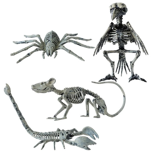 Halloween & Day of the Dead Realistic Animal Halloween Party Scene Decoration Artificial Mouse Spider Scorpion Bone Model Halloween Plastic Animal Skeleton