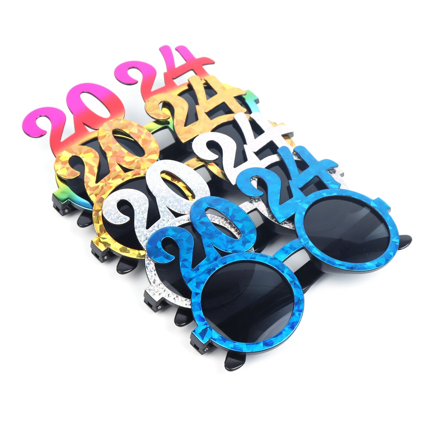 New Year's Eve, theme party discount supplies 5 packs of happy new year glasses fancy, the delivery will be automatically adjusted to the latest number of years