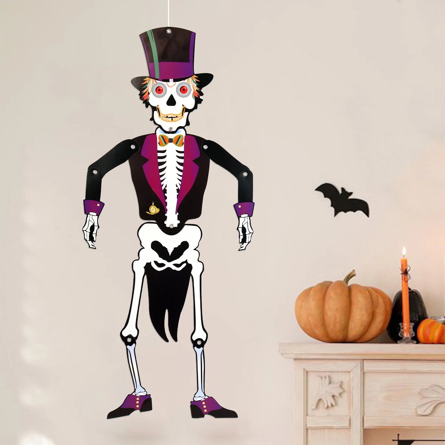 Halloween & Death Day 78 cm Halloween Decor Day of the Dead Party Doors Hanging Props Movable Body Zombie Folding Paper Halloween Gentleman Skeleton