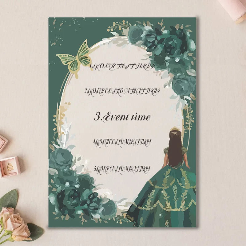 1 Wedding Party 17 * 12 * 0.2 cm Personalized Hot Pick Beautiful Gold Stamped Envlope UV Printing Transparent Acrylic Weeding Invitation Card