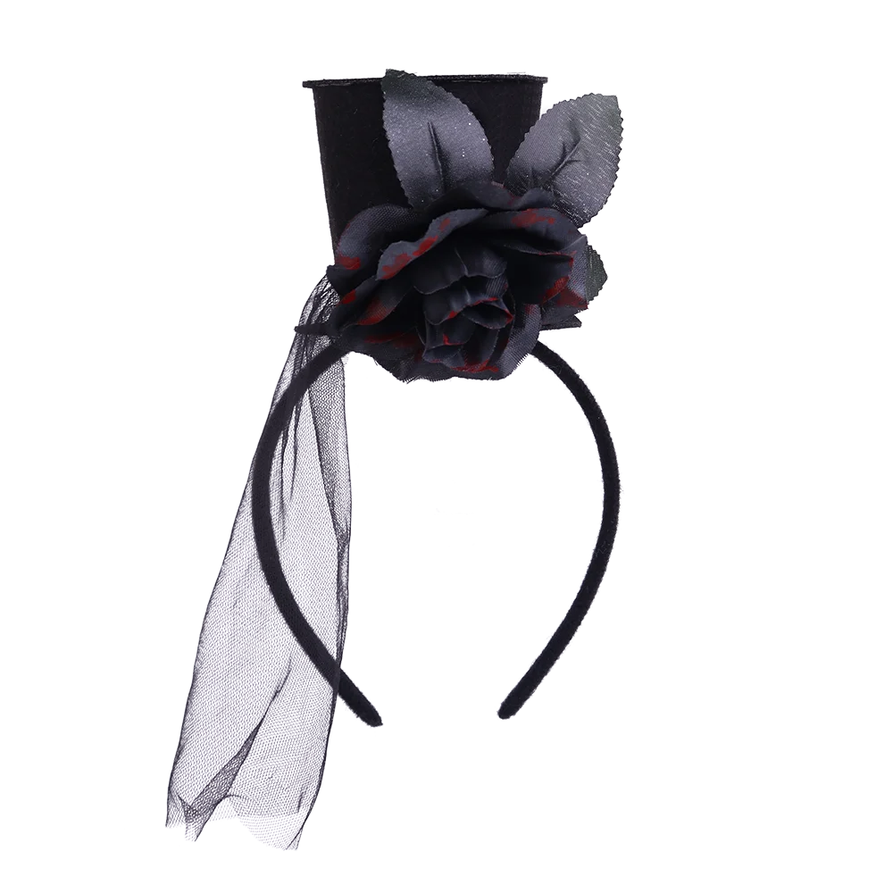 Halloween & Day of the Dead Mini Top Hat Headband Carnival Headband Women's Sequin Headband Colored Hair Accessories