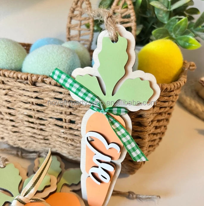 Páscoa e Ação de Graças 3 Cestas de Páscoa Personalizadas Novidades Cestas de Cenoura Ester Etiqueta 