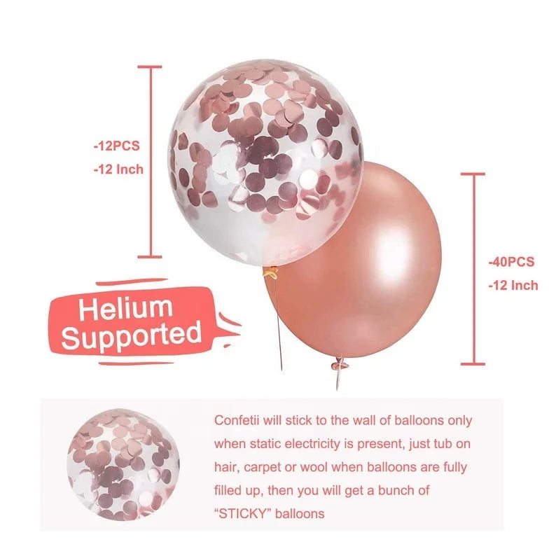 Birthday Party 2 Rose Gold Happy Birthday Foil Balloon Happy Birthday Party Decoration Set