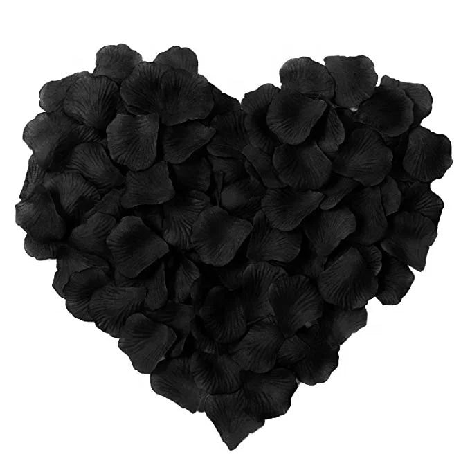 1 Wedding party flower decoration black mock rose petals ghost bride wedding party supplies