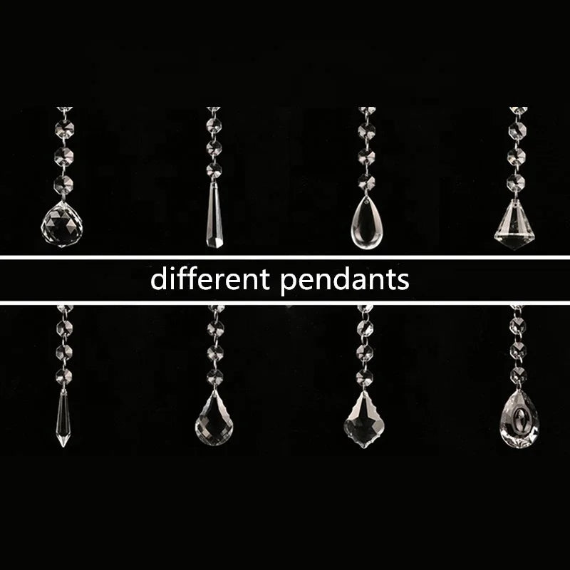 Bachelorette Party January Rice Acrylic Crystal Chandelier Decoration Transparent Crystal Beads Chain Light Garland's Family Party Wedding Decoration