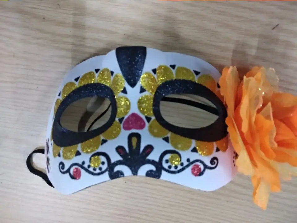 Halloween & Day of the Dead, Halloween Costumes Carnival Masks Women's Day of the Dead Mask Mexican Dead Sugar Skull Eyemask