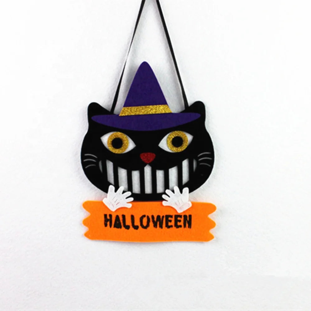 Pingente de feltro para Halloween e Dia dos Mortos, abóbora, fantasma, bruxa, decoração de porta, enfeites de Halloween, artigos para festa 