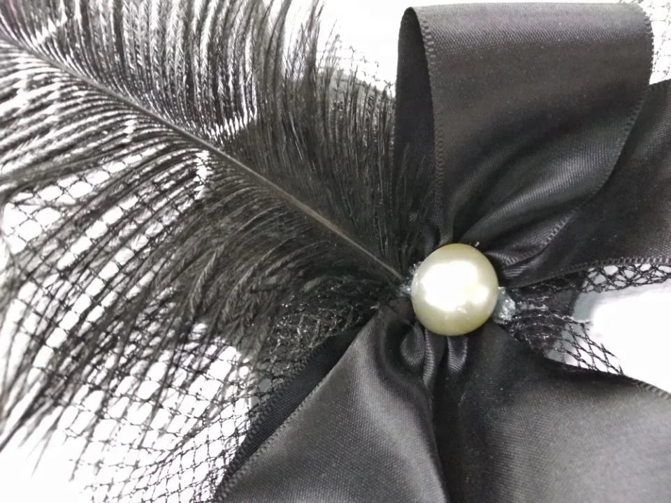 Halloween & Day of the Dead Costume Party Accessories Ladies Ladies Floral Decorative Hairpin Feather Pendant Burlesque Mini Top Hat
