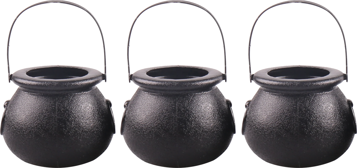 Halloween & Day of the Dead Black Candy Cauldron Kettle Magic Castle Novelty Candy Holder Pot Plastic St Patrick's Decoration