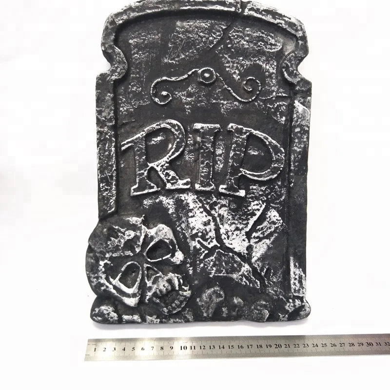 Decoração de lápide de poliestireno para cemitério de Halloween e Dia dos Mortos 