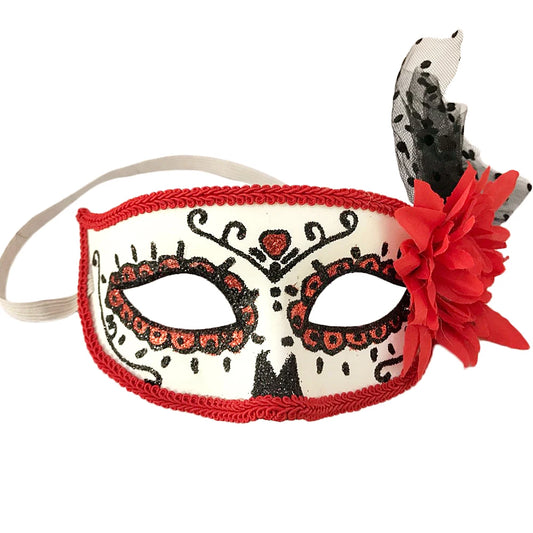 Fantasias de Halloween e Dia da Morte, Máscaras de maquiagem vintage de Veneza e máscaras de flores, Suprimentos para o Dia da Morte no México 