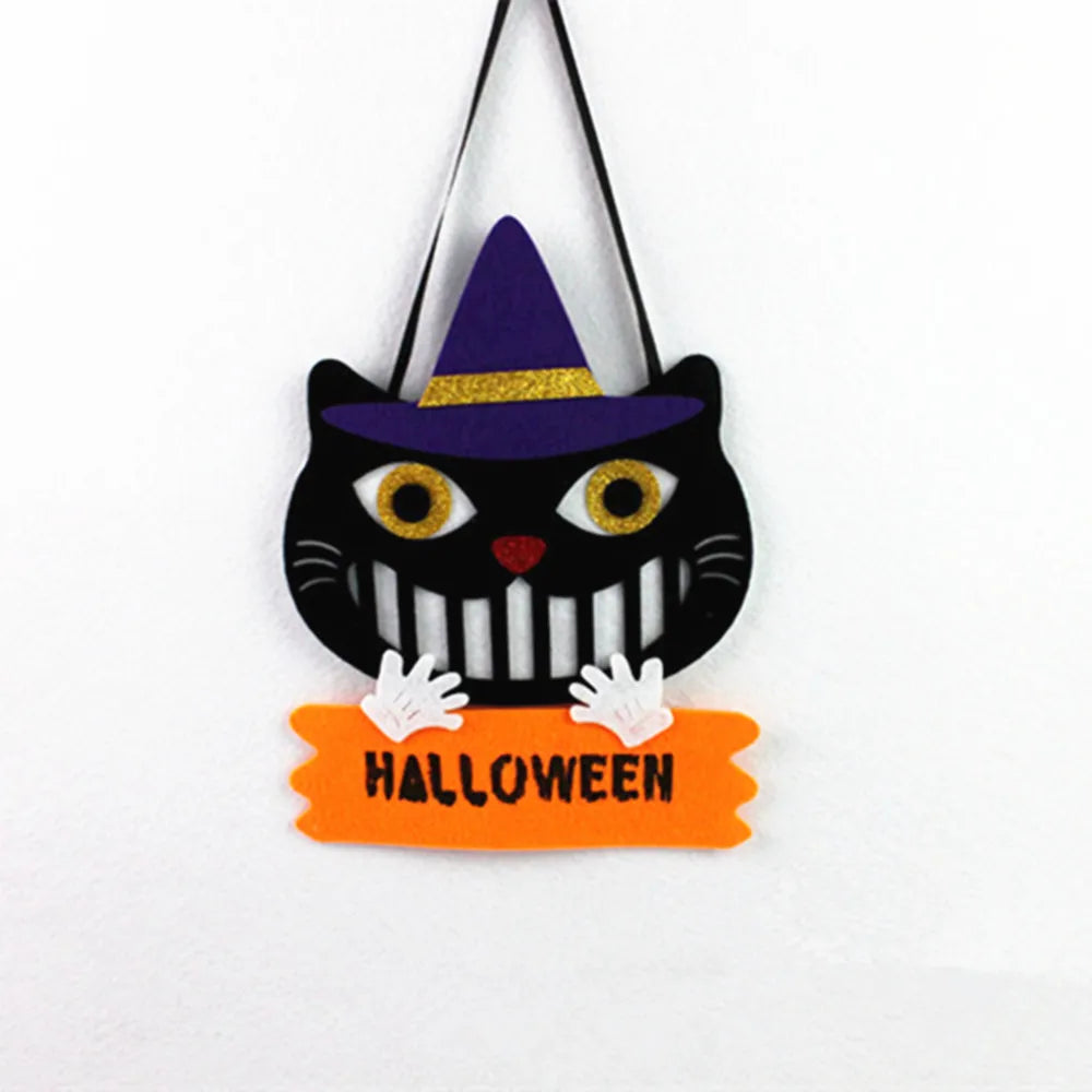 Pingente de feltro para Halloween e Dia dos Mortos, abóbora, fantasma, bruxa, decoração de porta, enfeites de Halloween, artigos para festa 