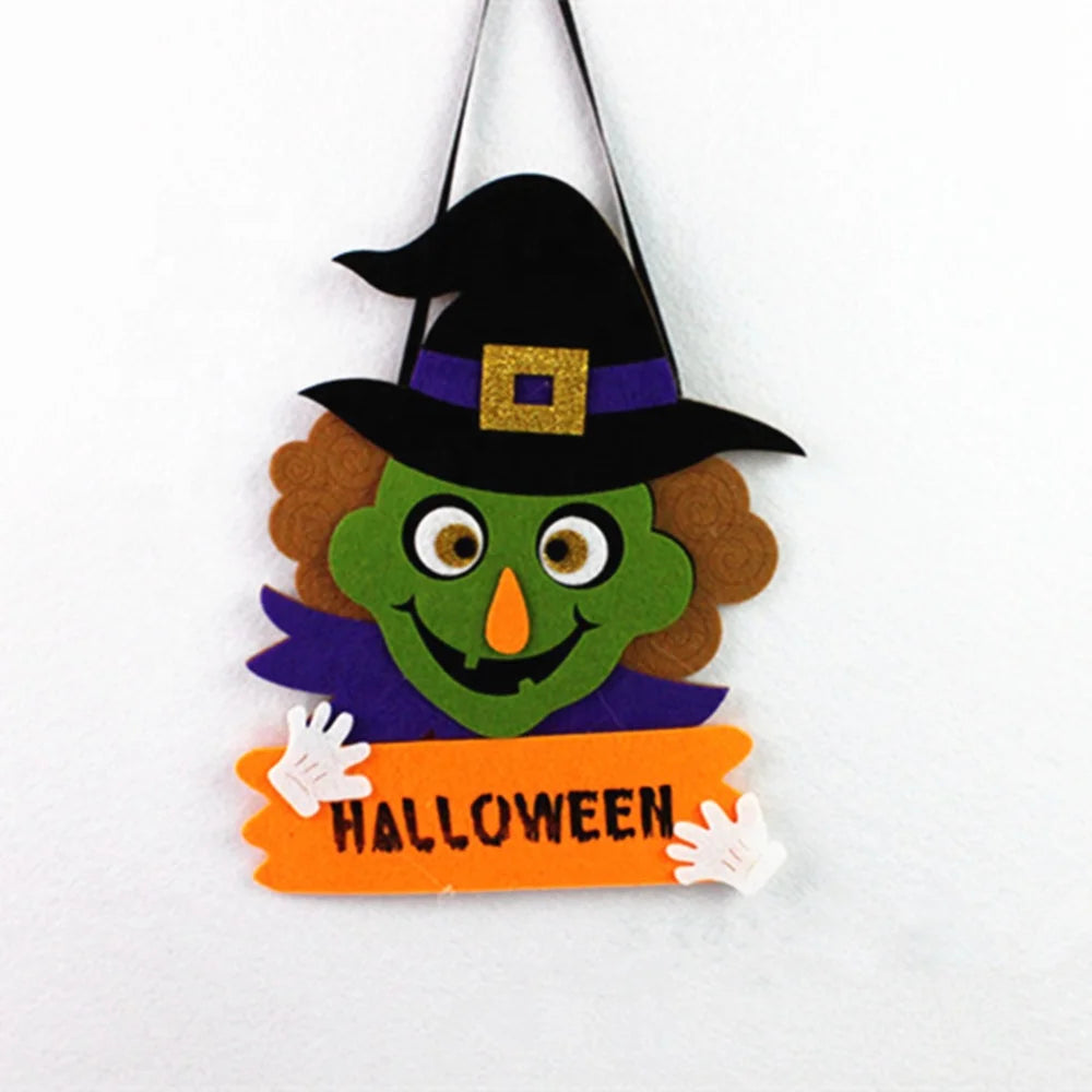 Pingente de feltro para Halloween e Dia dos Mortos, abóbora, fantasma, bruxa, decoração de porta, enfeites de Halloween, artigos para festa 