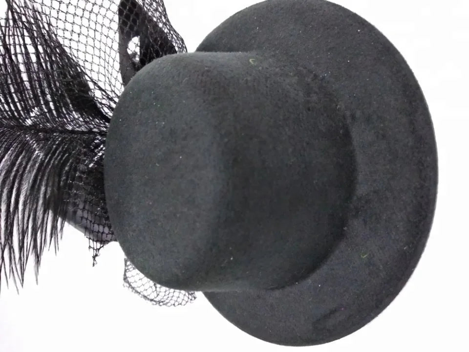 Halloween & Day of the Dead Costume Party Accessories Ladies Ladies Floral Decorative Hairpin Feather Pendant Burlesque Mini Top Hat