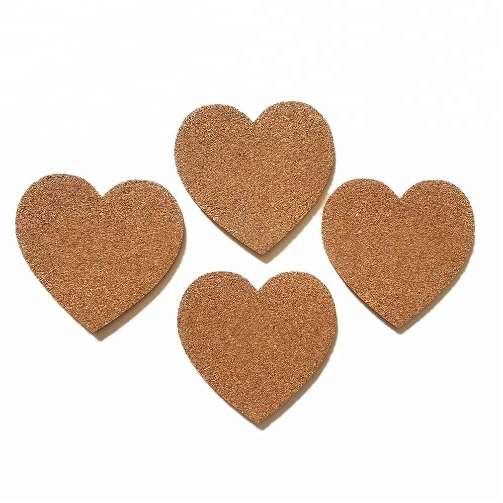 1 Wedding party, and accessories Wedding reception table decoration Heart-shaped cork beverage coaster decoration