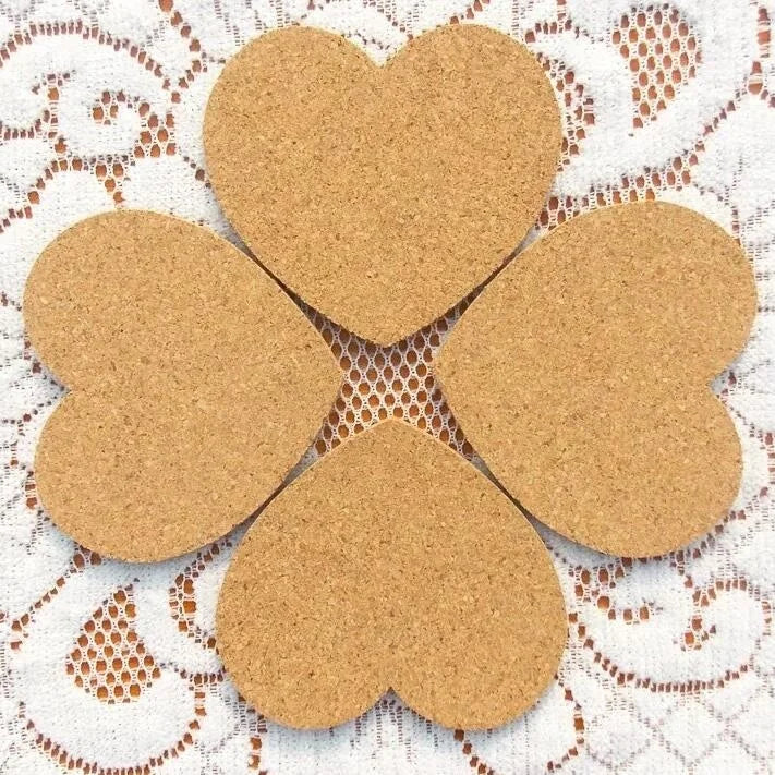 1 Wedding party, and accessories Wedding reception table decoration Heart-shaped cork beverage coaster decoration